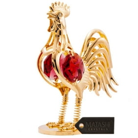 18 in Brown Orange National Tree Company Metal Rooster